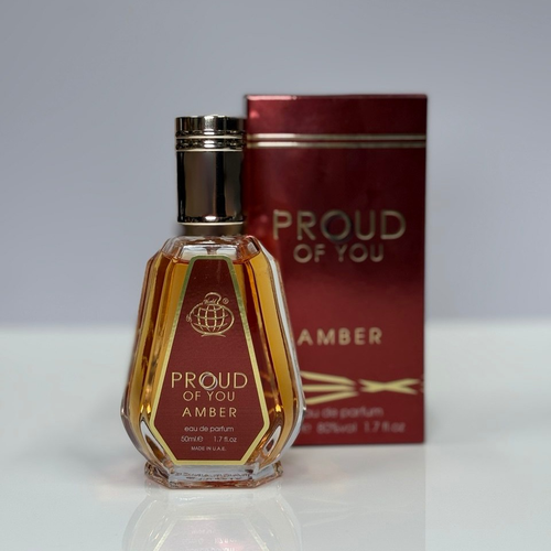 عطر ادوپرفیوم مردانه و زنانه فراگرنس ورد مدل Proud Of You Amber حجم ۵۰ میل رایحه تلخ گرم