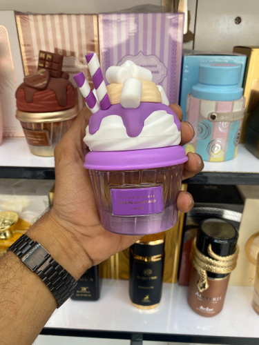 ادکلن بستنی بنفش ملو مدنس لطافه Lattafa طرح mallow madness give me gourmand هفتادو پنج میل امارات